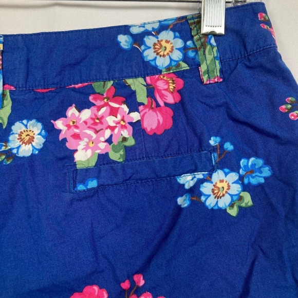 Joules Original Shorts Womens Sz 4 Blue Pink Floral Cotton Twill Chino‎ Pockets - Picture 4 of 11